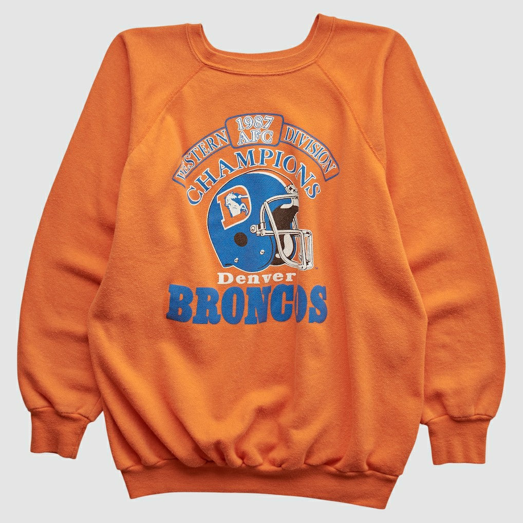 Denver Broncos Trench 1987 Pullover Sweatshirt - Orange Pullover