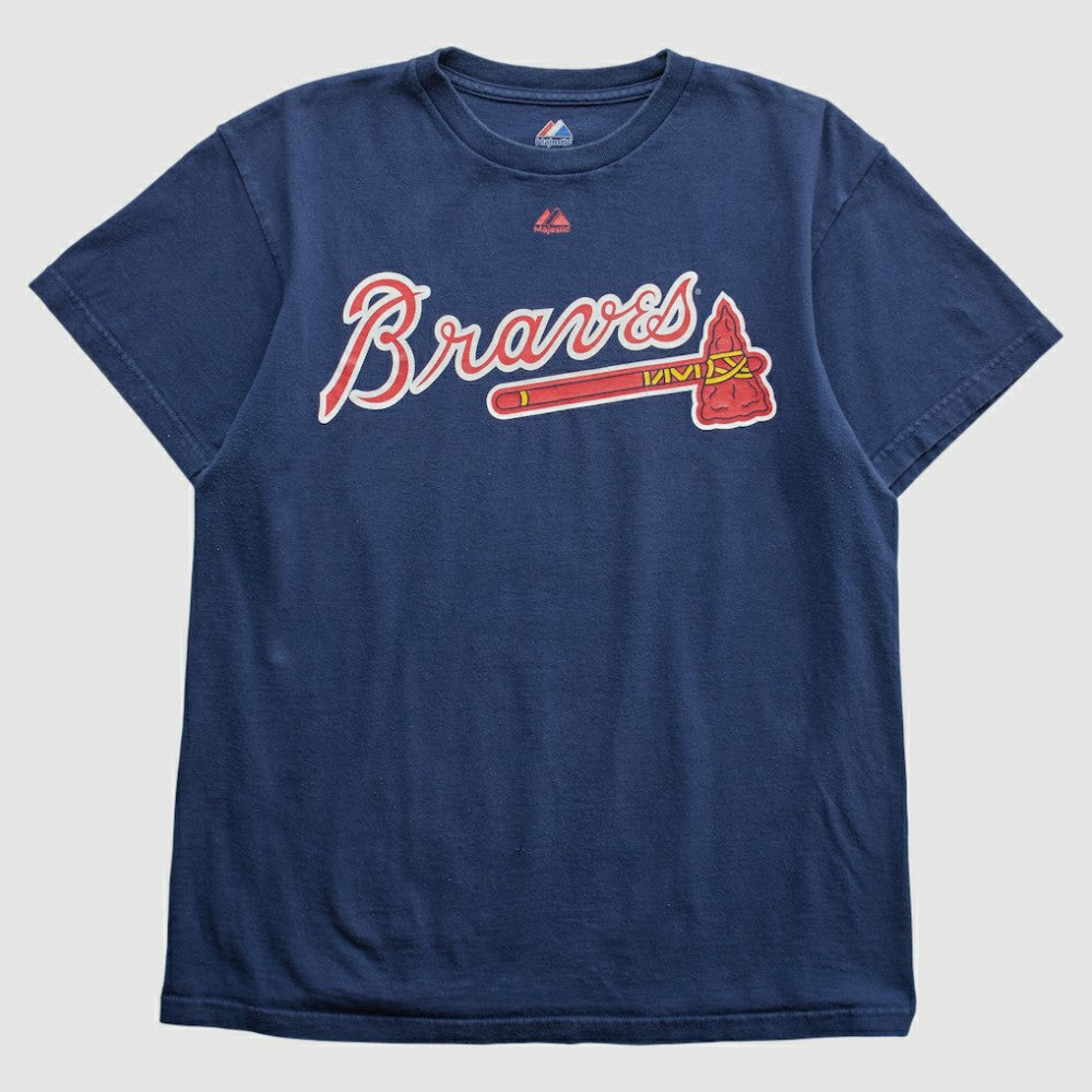 Atlanta Braves Majestic 2000s T-shirt - Navy - Vintage T-shirts