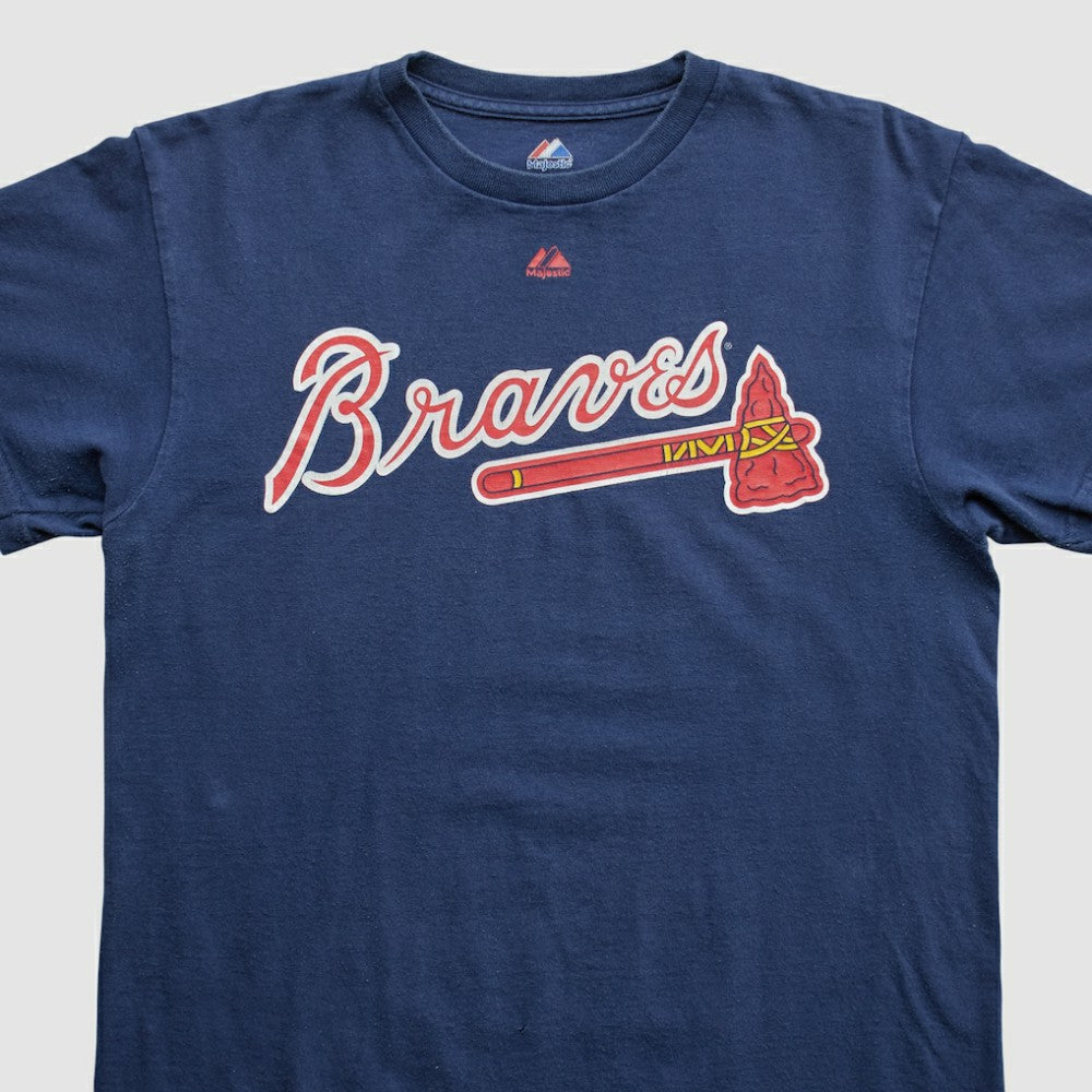 Atlanta Braves Majestic 2000s T-shirt - Navy - Vintage T-shirts