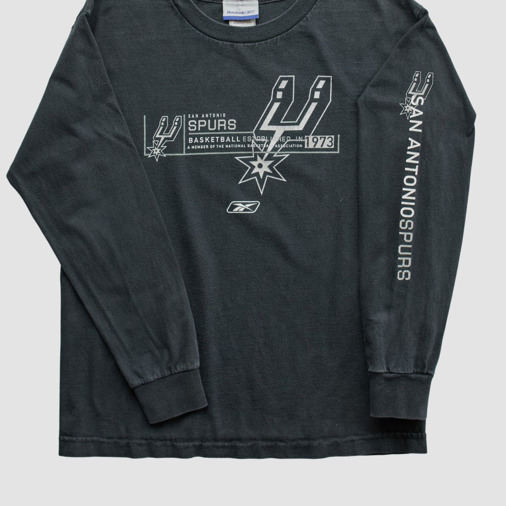 San Antonio Spurs Reebok 2000s Long Sleeve T-shirt Black Vintage - Vintage