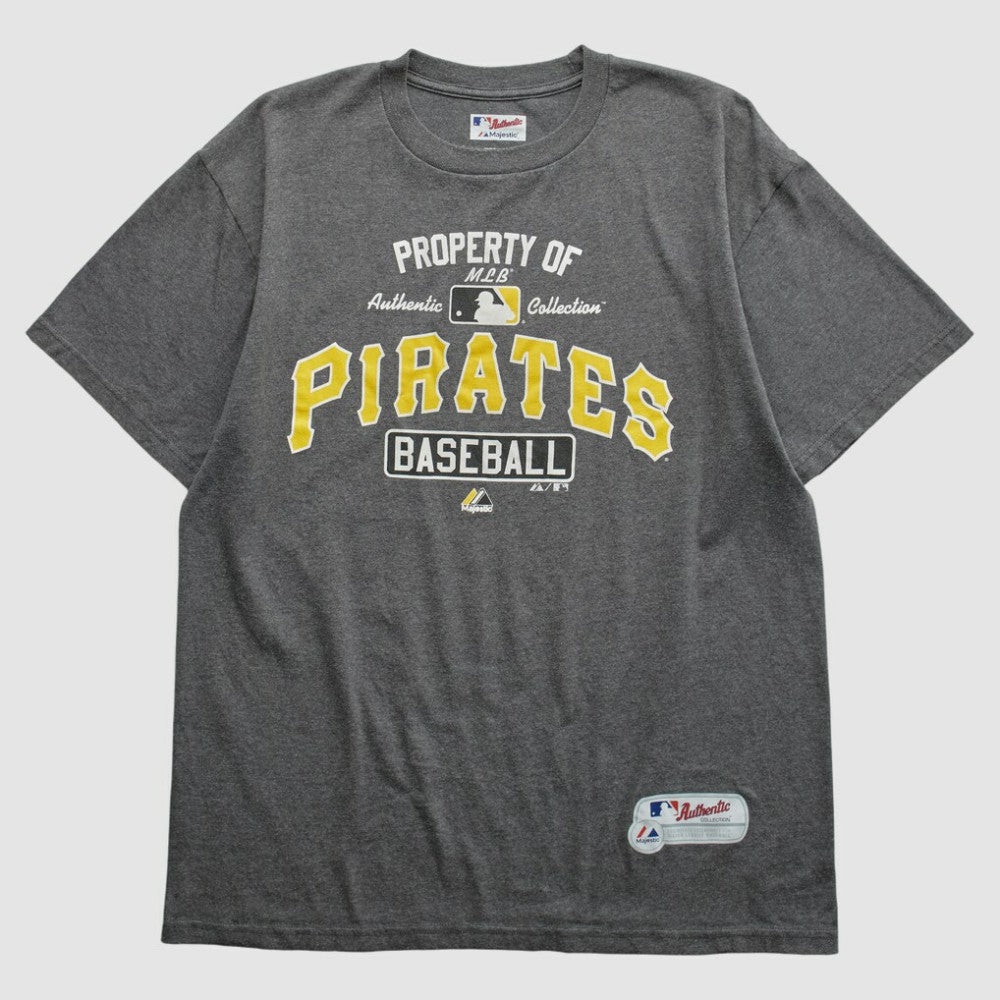 Pittsburgh Pirates Majestic 2010s T-shirt - Dark Heather Gray - Vintage T-shirts