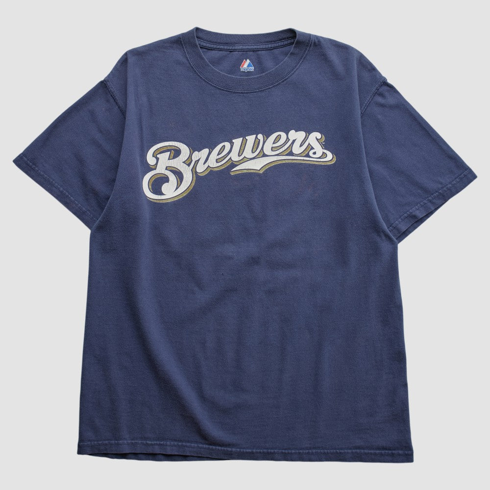 Milwaukee Brewers Majestic 2000s T-shirt - Navy - Vintage T-shirts
