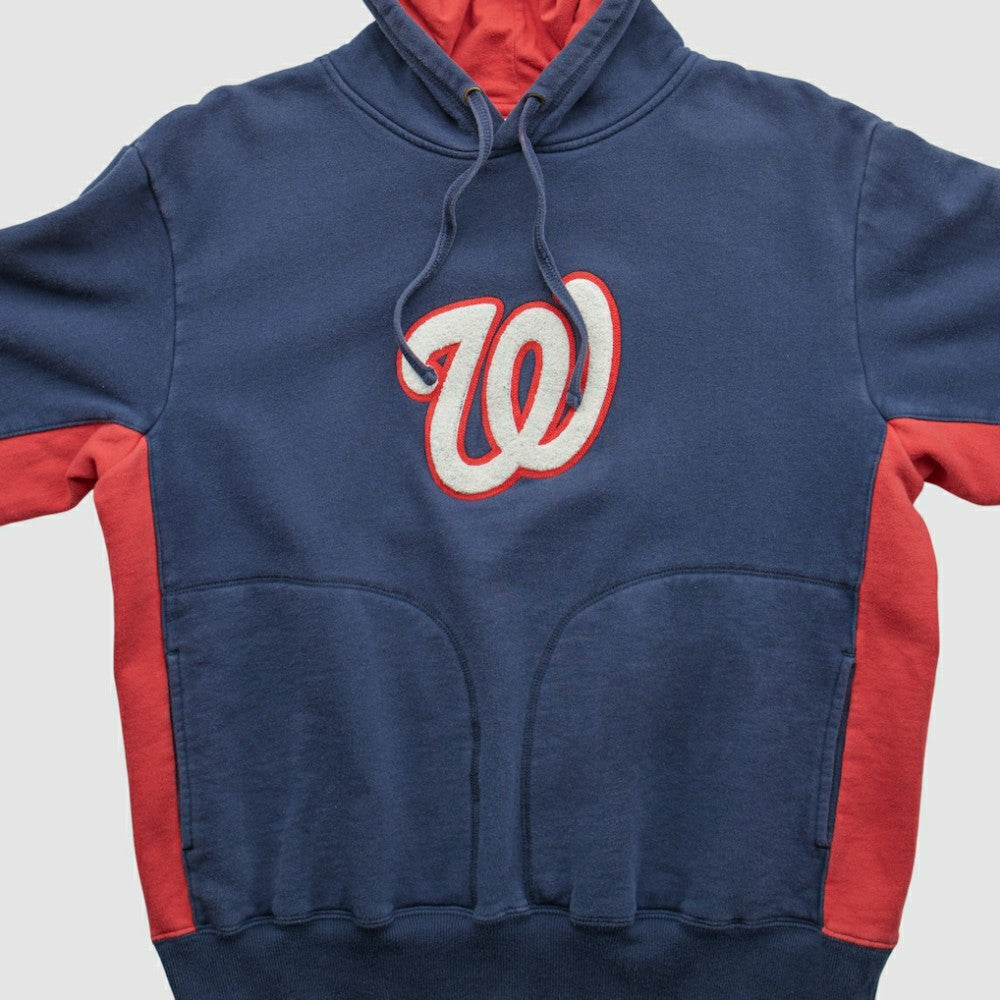 Washington Nationals Majestic 2000s Hooded Pullover Sweatshirt - Navy - Vintage Pullover