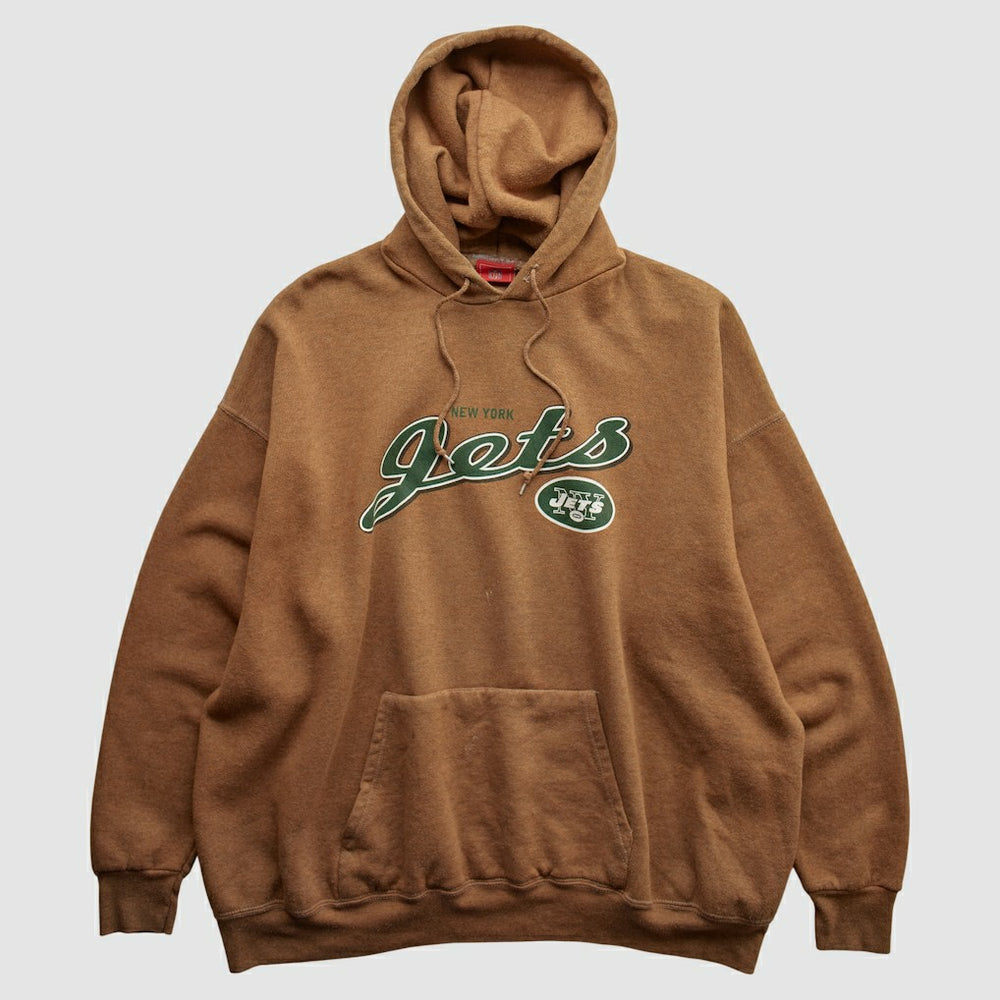 New York Jets NFL 2000s Hooded Pullover Sweatshirt - Brown Pullover