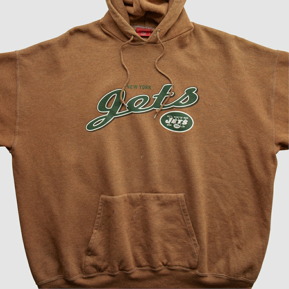 New York Jets NFL 2000s Hooded Pullover Sweatshirt - Brown Pullover