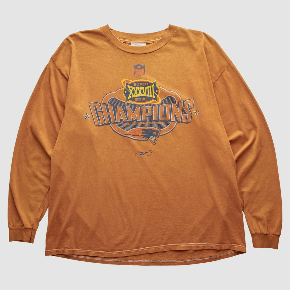 New England Patriots Reebok 2004 Long Sleeve T-shirt - Orange T-shirts