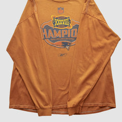 New England Patriots Reebok 2004 Long Sleeve T-shirt - Orange T-shirts