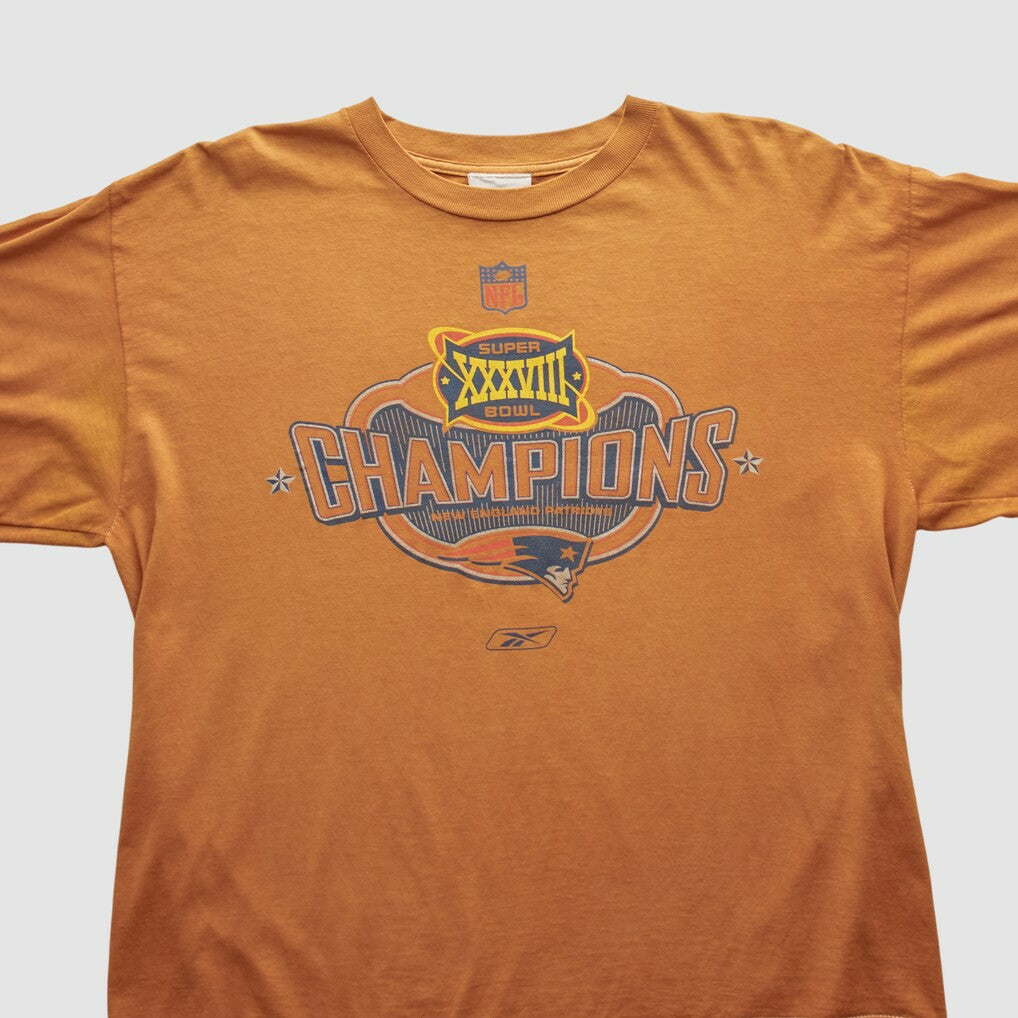 New England Patriots Reebok 2004 Long Sleeve T-shirt - Orange T-shirts