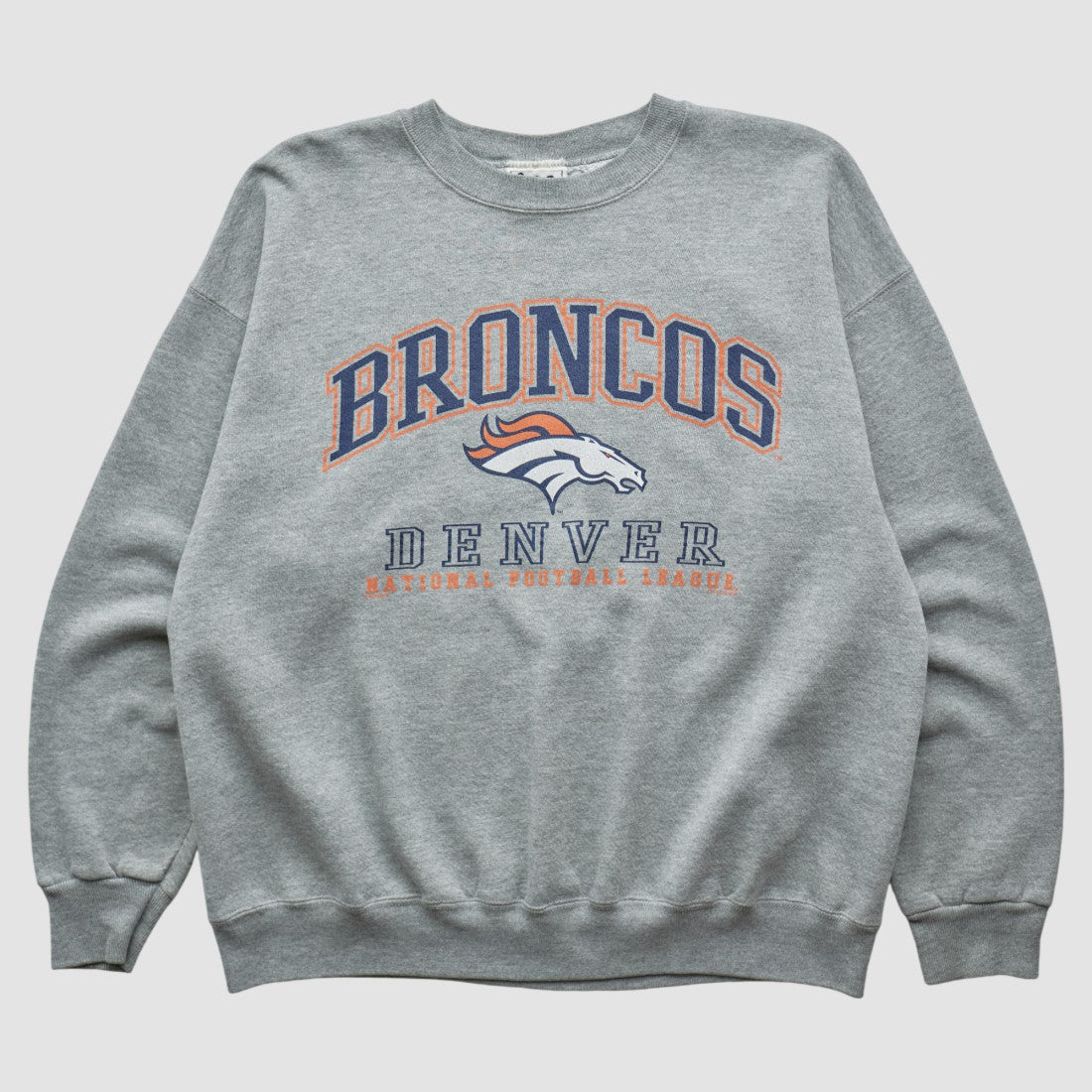 Denver Broncos Lee Sport 90s Pullover Sweatshirt - Heather Gray Pullover