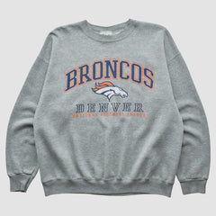 Denver Broncos Lee Sport 90s Pullover Sweatshirt - Heather Gray Pullover