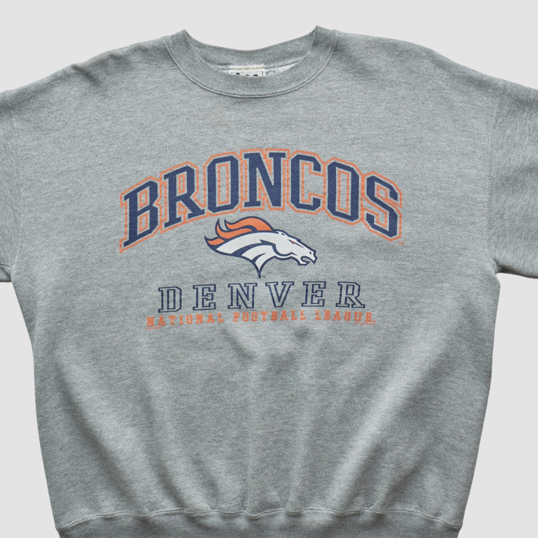 Denver Broncos Lee Sport 90s Pullover Sweatshirt - Heather Gray Pullover