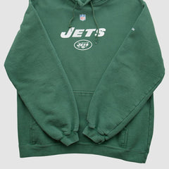 New York Jets Reebok 2000s Hooded Pullover Sweatshirt - Green Pullover