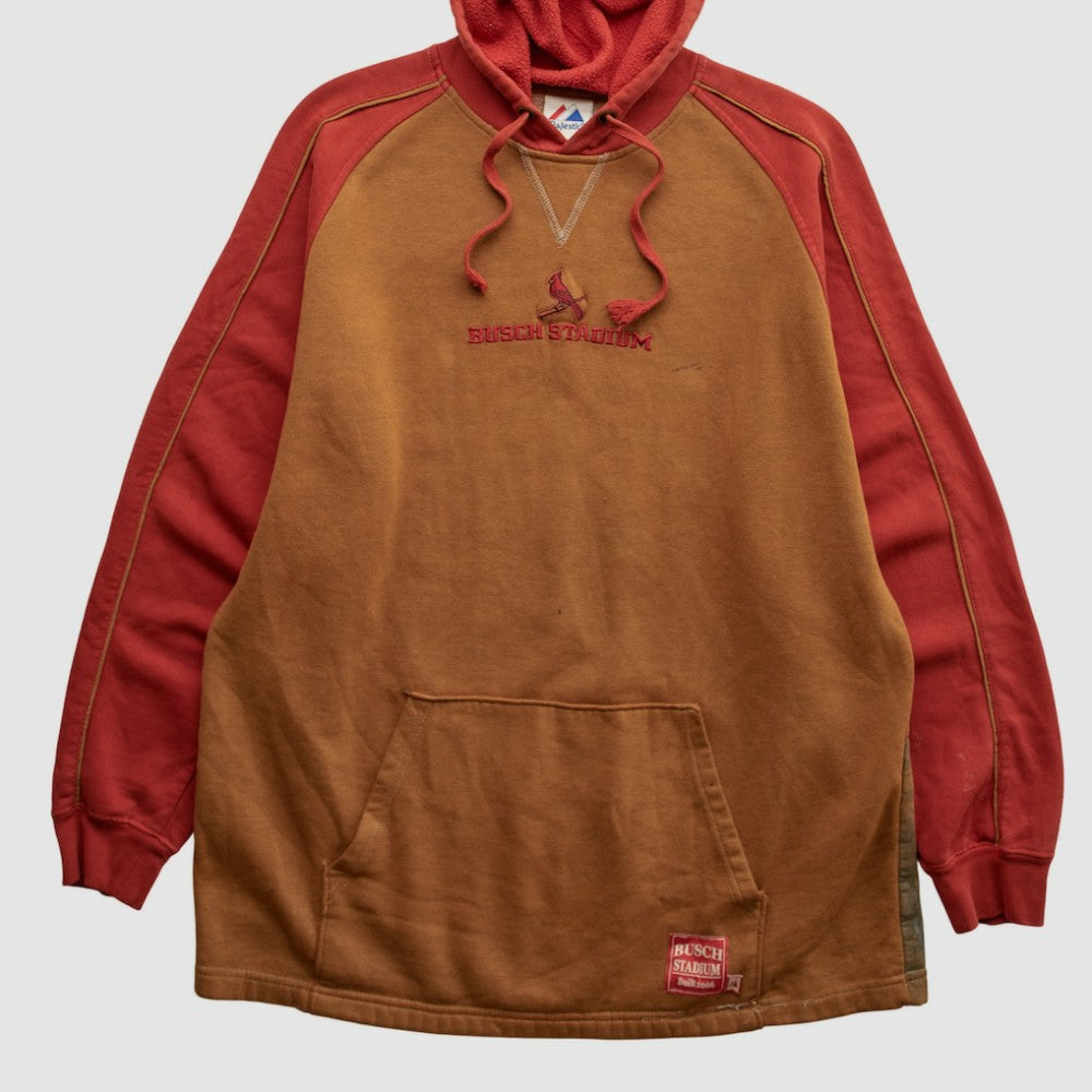 St. Louis Cardinals Majestic 2010s Hooded Pullover Sweatshirt - Brown - Vintage Pullover