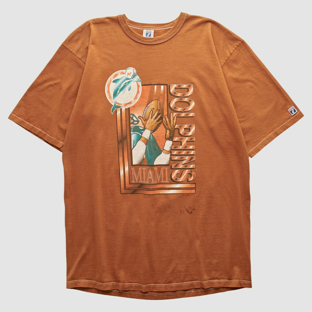 Miami Dolphins Logo 7 90s T-shirt - Orange T-shirts