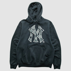 New York Yankees Genuine Merchandise 2010s Hooded Pullover Sweatshirt - Black - XVintage Pullover