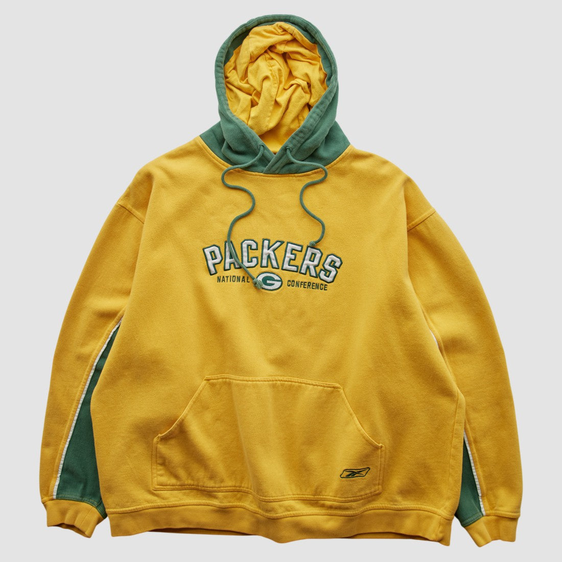 Green Bay Packers Reebok 2000s Hooded Pullover Sweatshirt - Yellow Pullover
