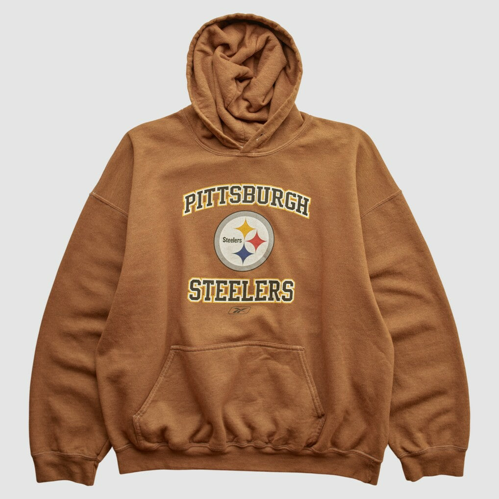 Pittsburgh Steelers Reebok 2000s Hooded Pullover Sweatshirt - Brown Pullover
