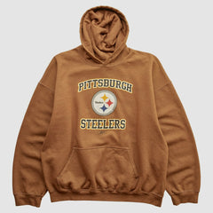 Pittsburgh Steelers Reebok 2000s Hooded Pullover Sweatshirt - Brown Pullover