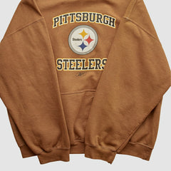Pittsburgh Steelers Reebok 2000s Hooded Pullover Sweatshirt - Brown Pullover
