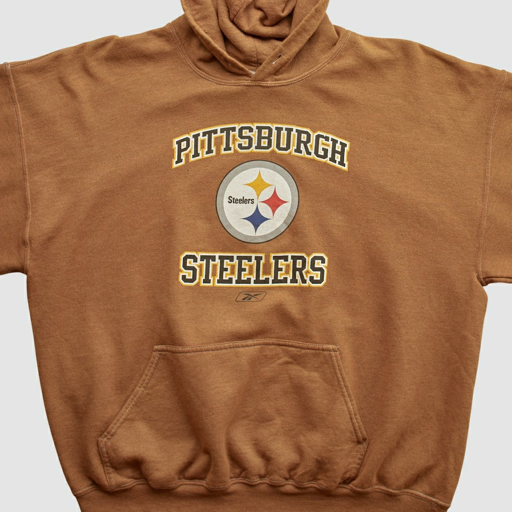 Pittsburgh Steelers Reebok 2000s Hooded Pullover Sweatshirt - Brown Pullover