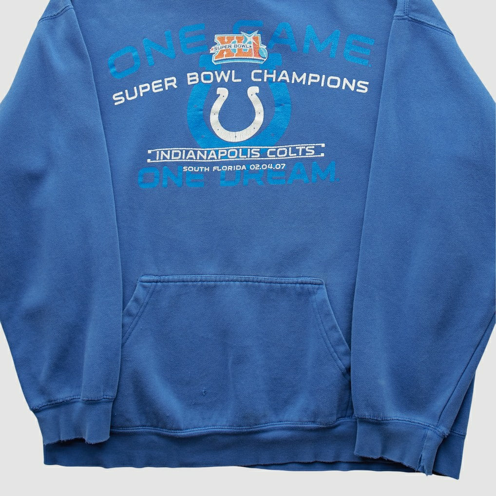 Indianapolis Colts Alstyle 2007 Hooded Pullover Sweatshirt - Blue Pullover