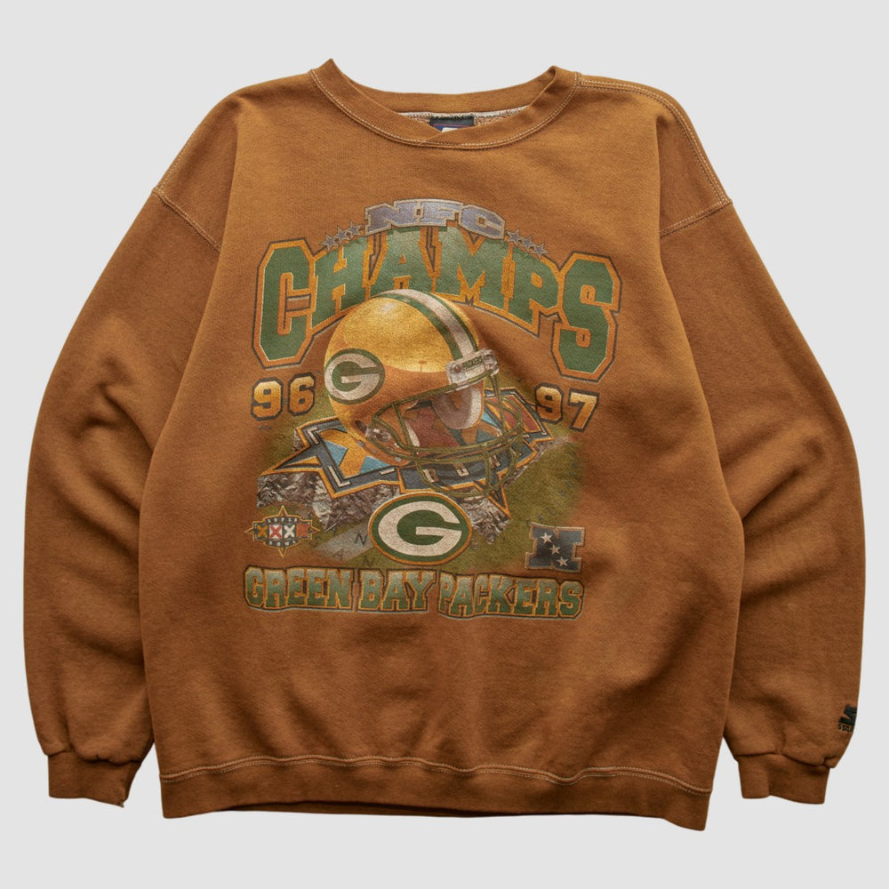 Green Bay Packers Starter 1997 Pullover Sweatshirt - Brown Pullover