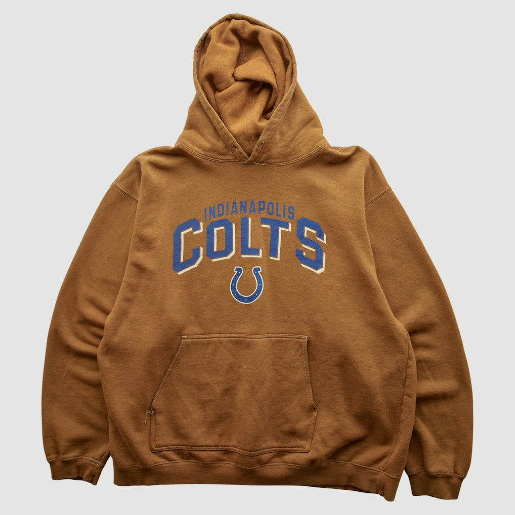 Indianapolis Colts Reebok 2000s Hooded Pullover Sweatshirt - Tan Pullover