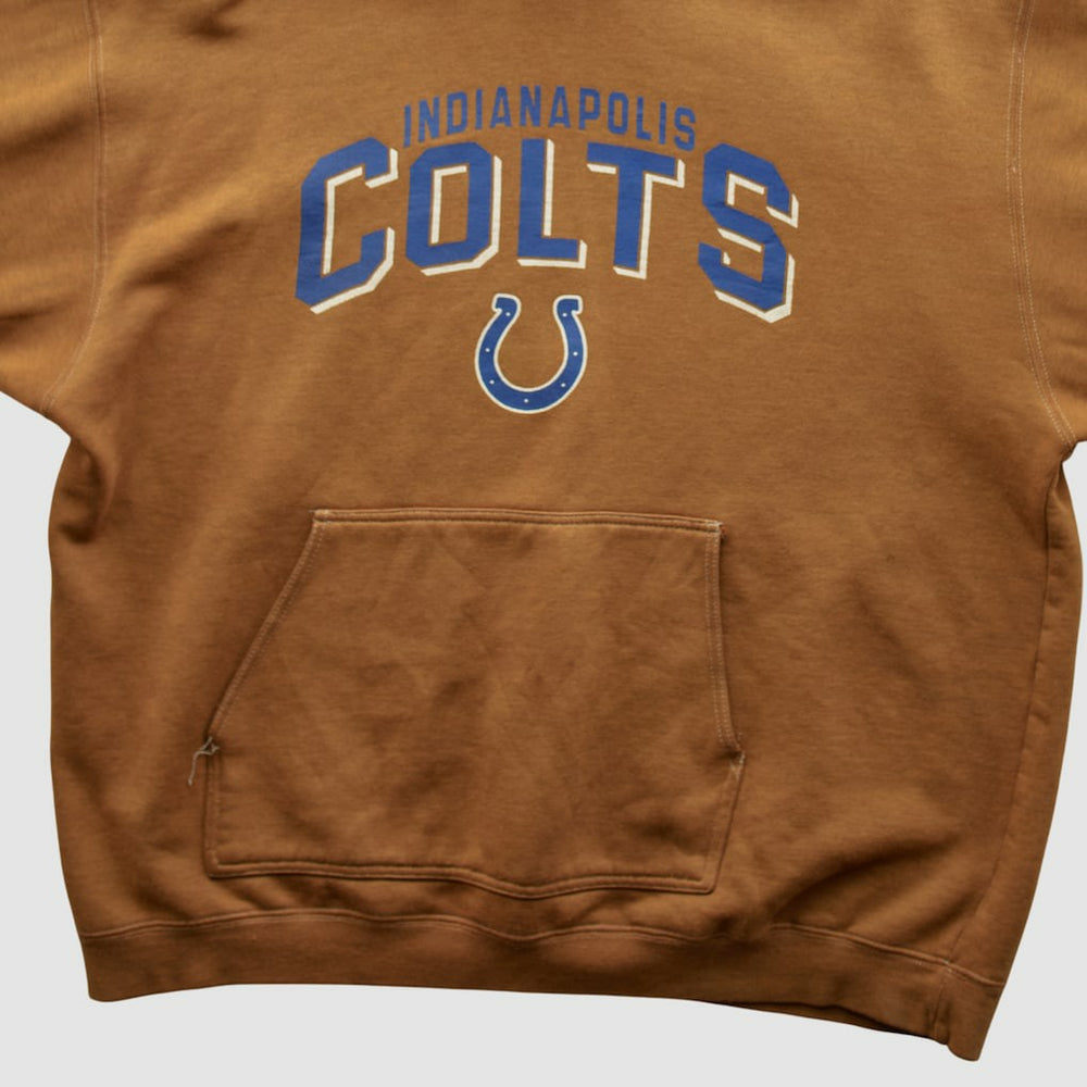 Indianapolis Colts Reebok 2000s Hooded Pullover Sweatshirt - Tan Pullover