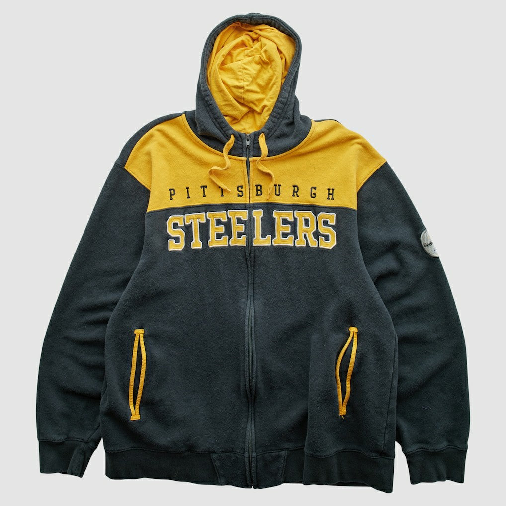 Pittsburgh Steelers NFL 2010s Hooded Full Zip Sweatshirt - Black Sweatshirts