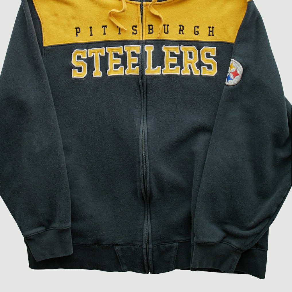 Pittsburgh Steelers NFL 2010s Hooded Full Zip Sweatshirt - Black Sweatshirts