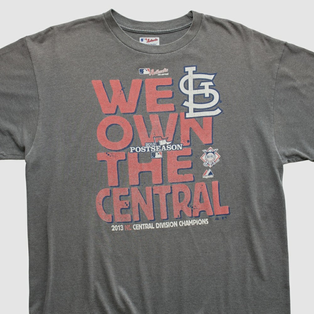 St. Louis Cardinals Majestic 2013 T-shirt - Dark Heather Gray - XVintage T-shirts