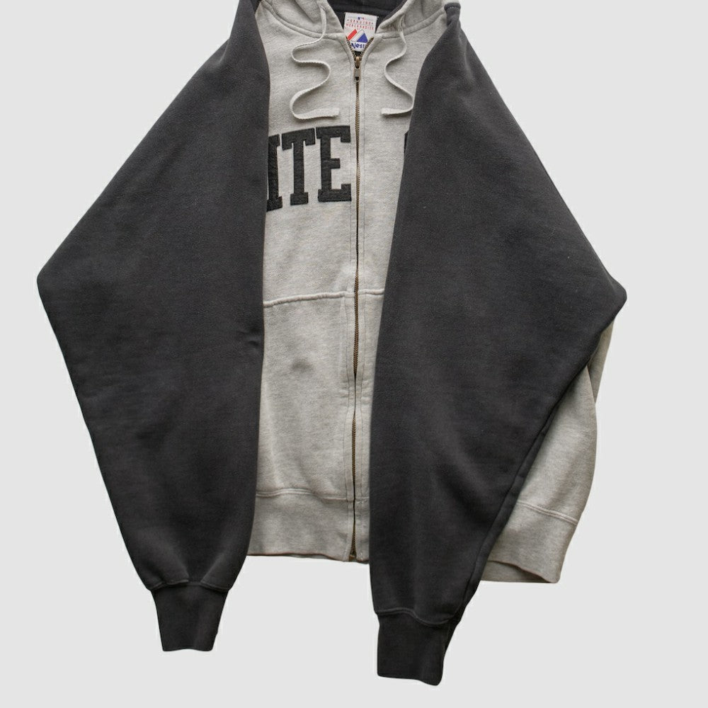 Chicago White Sox Majestic 2000s Hooded Full Zip Sweatshirt - Heather Gray - Vintage Sweatshirts