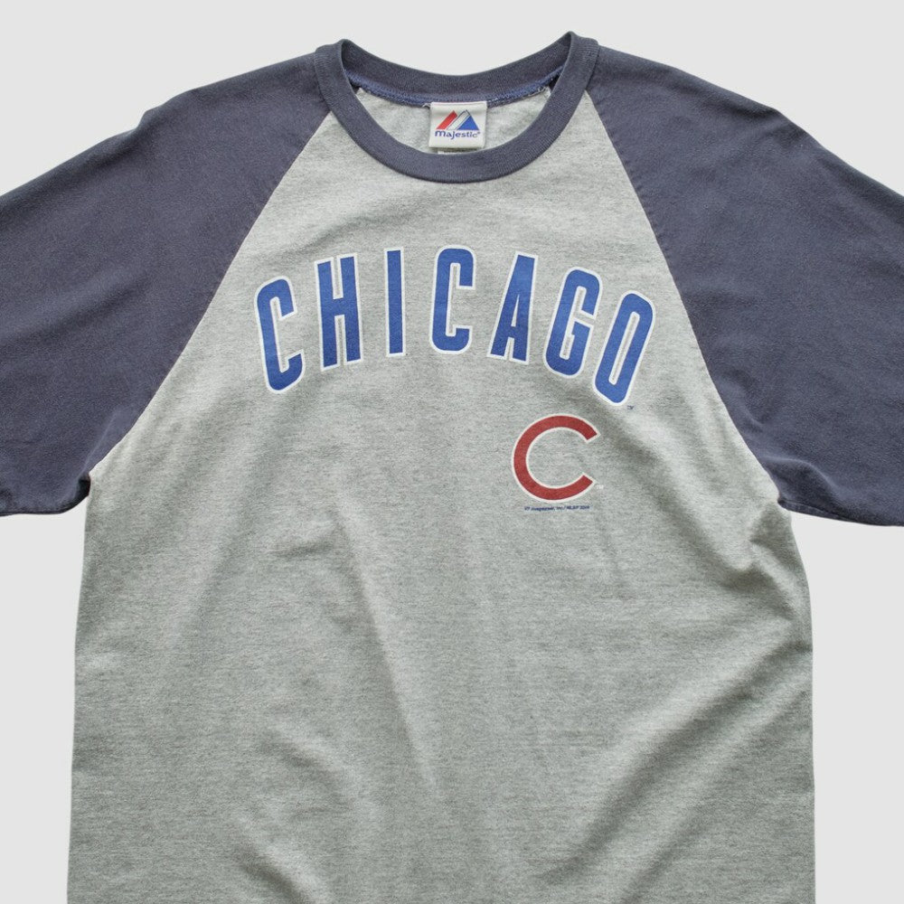Chicago Cubs Majestic 2000s T-shirt - Heather Gray - Vintage T-shirts