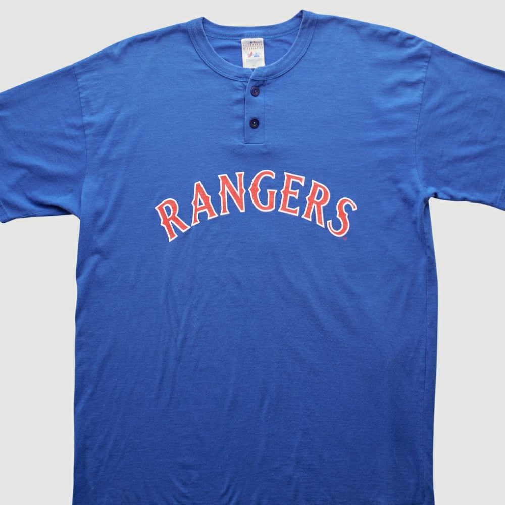Texas Rangers Majestic 2000s T-shirt - Blue - XVintage T-shirts