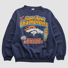 Denver Broncos Logo 7 1999 Pullover Sweatshirt - Navy Pullover