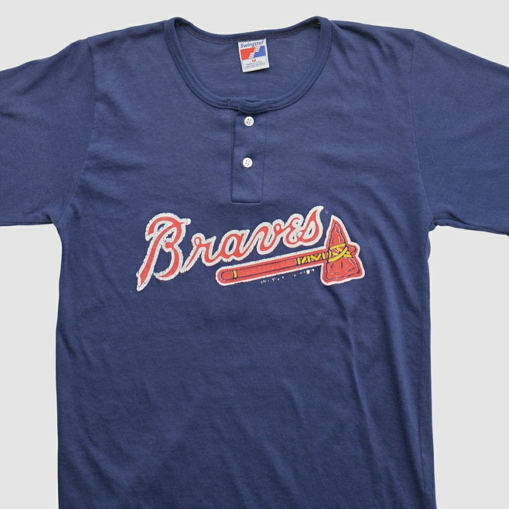 Atlanta Braves Swingster 90s T-shirt - Navy - Vintage T-shirts