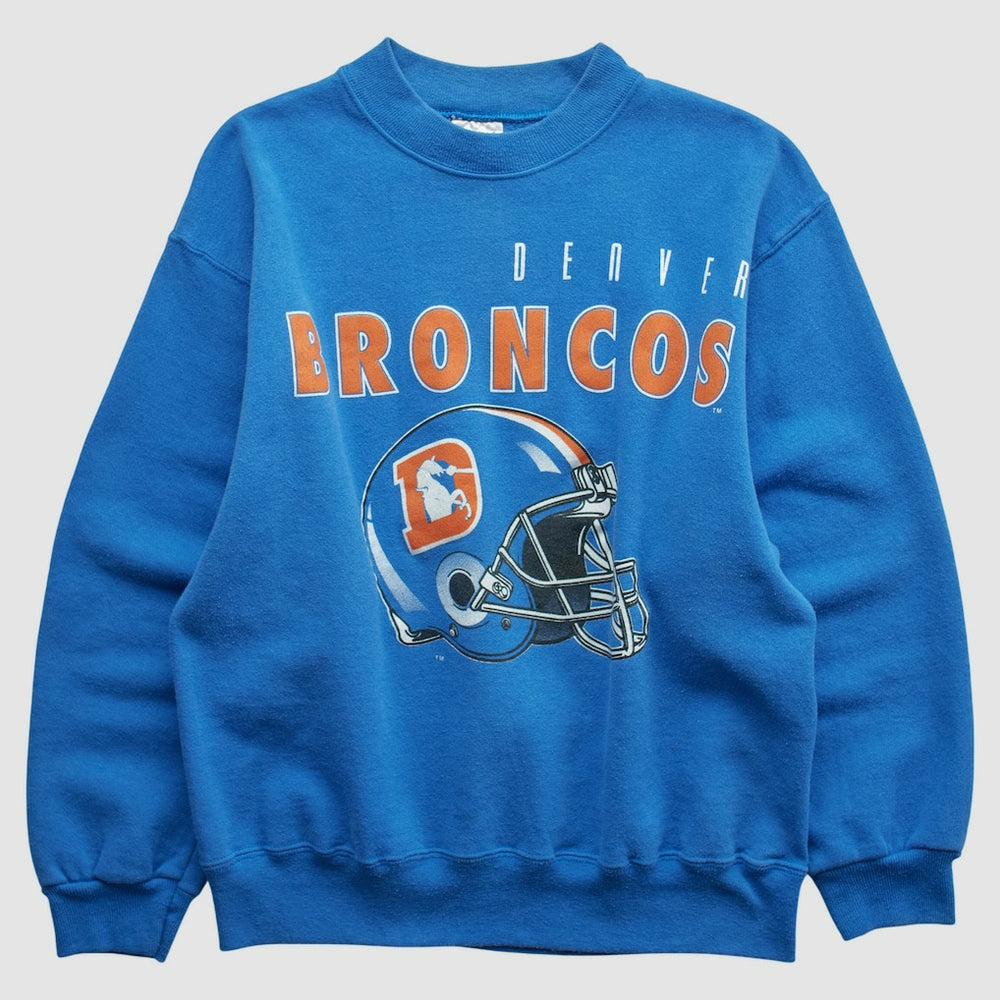 Denver Broncos Hanes 90s Pullover Sweatshirt - Blue Pullover