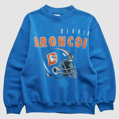 Denver Broncos Hanes 90s Pullover Sweatshirt - Blue Pullover