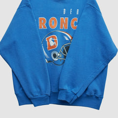 Denver Broncos Hanes 90s Pullover Sweatshirt - Blue Pullover