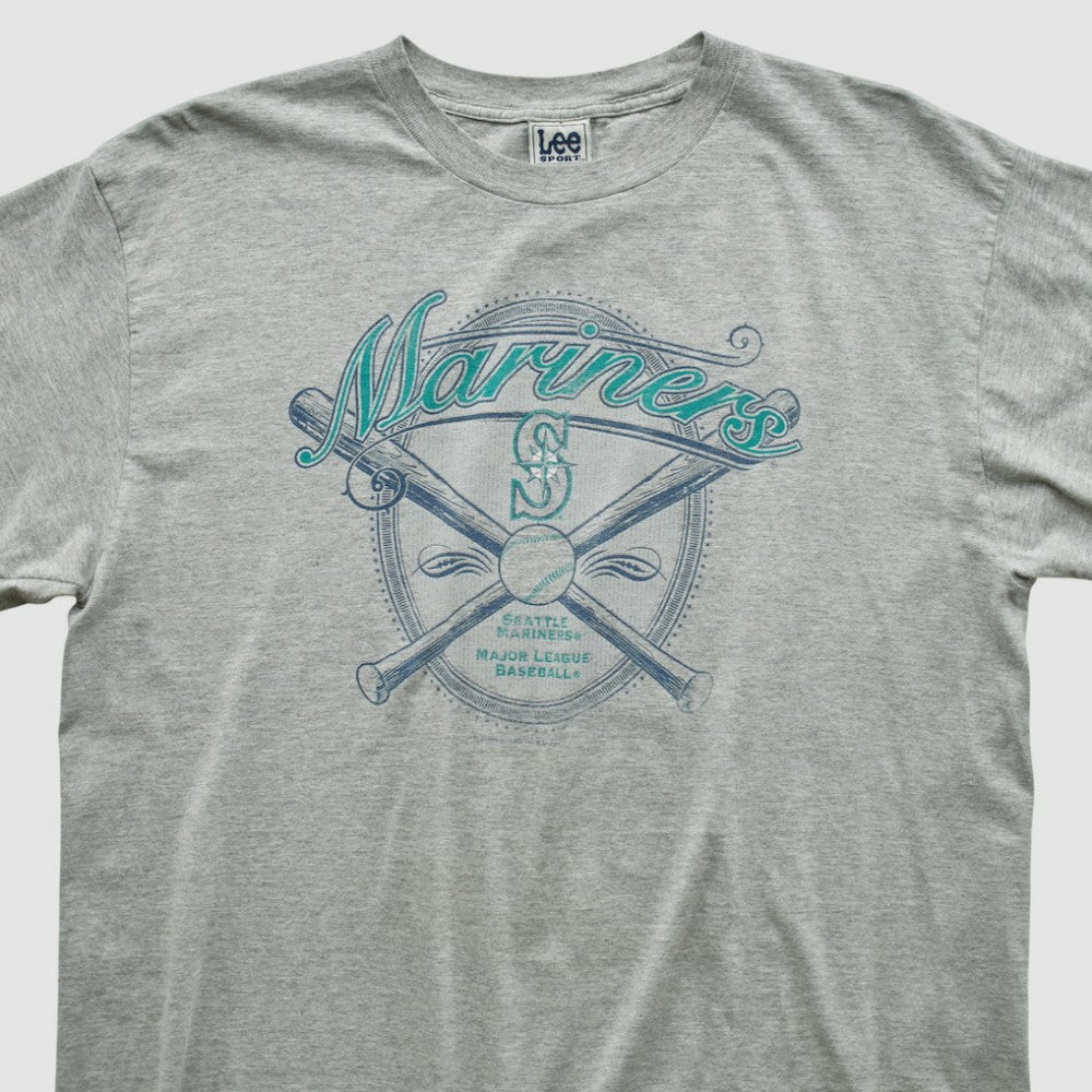 Seattle Mariners Lee Apparel 2001 T-shirt - Heather Gray - Vintage T-shirts