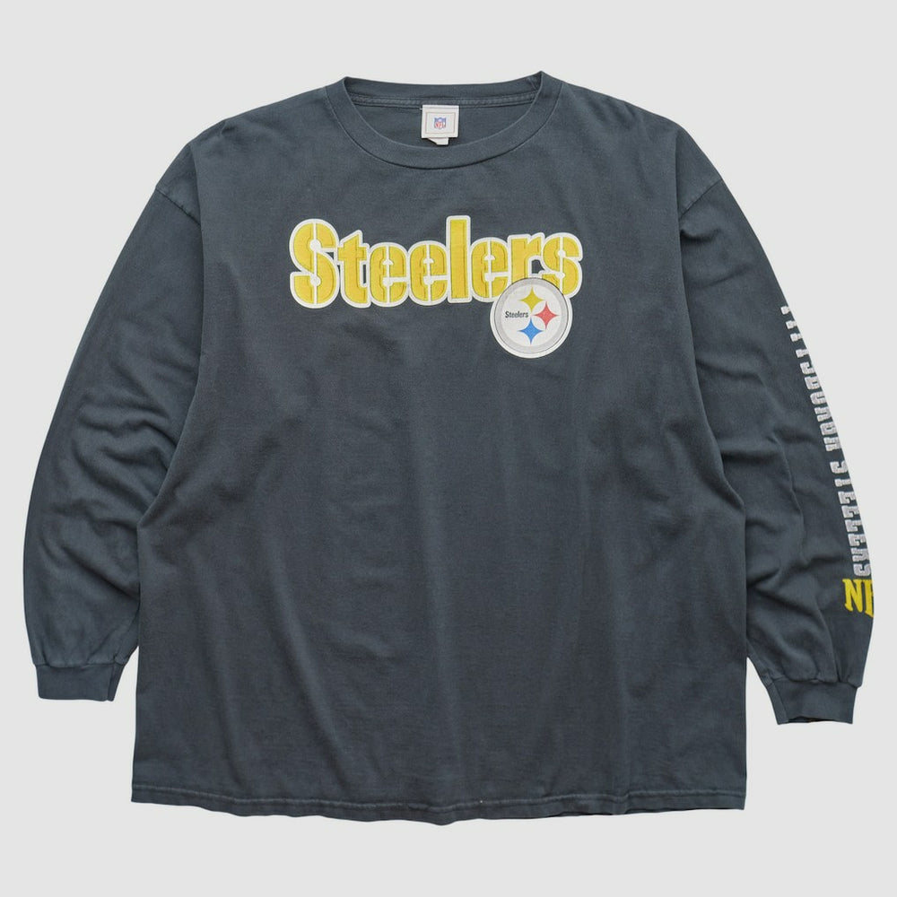 Pittsburgh Steelers NFL 2000s Long Sleeve T-shirt - Charcoal T-shirts