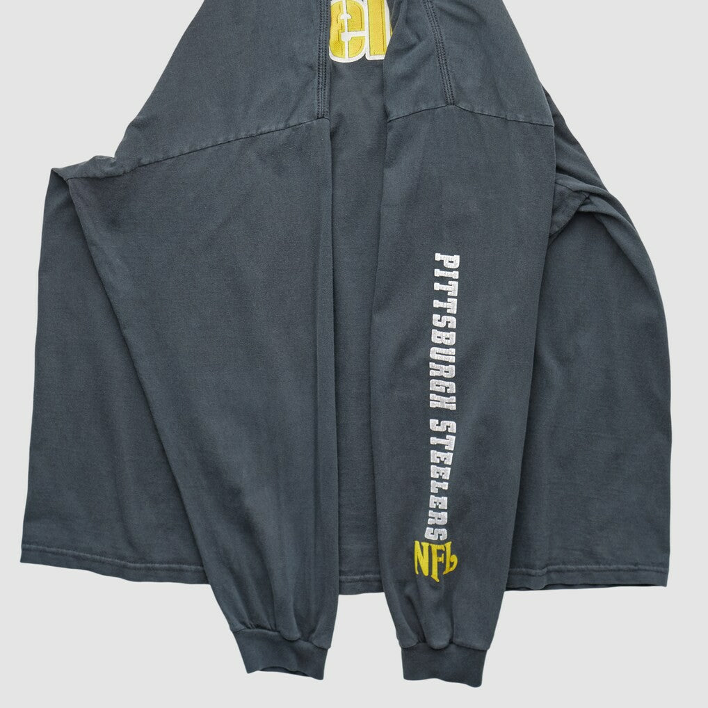 Pittsburgh Steelers NFL 2000s Long Sleeve T-shirt - Charcoal T-shirts