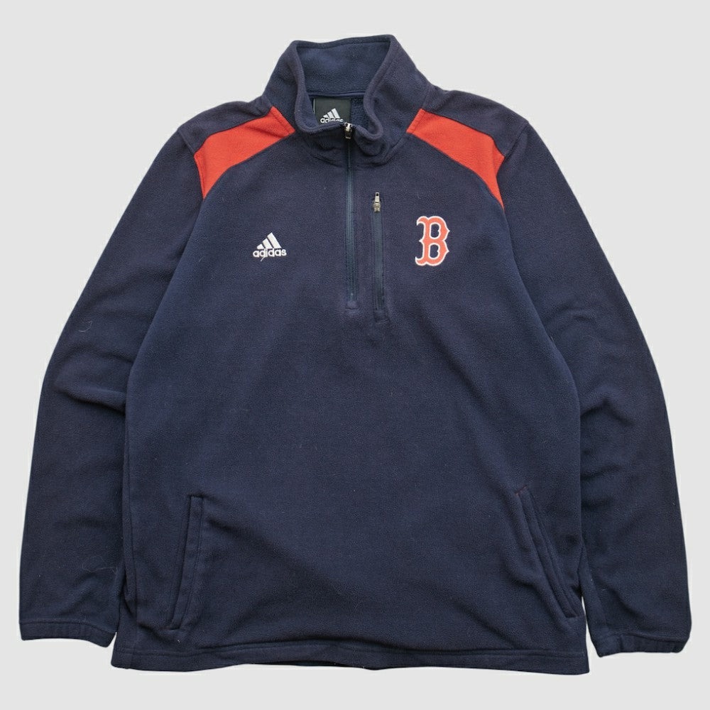 Boston Red Sox Adidas 2010s 1/4 Zip Sweatshirt - Navy - XVintage Sweatshirts