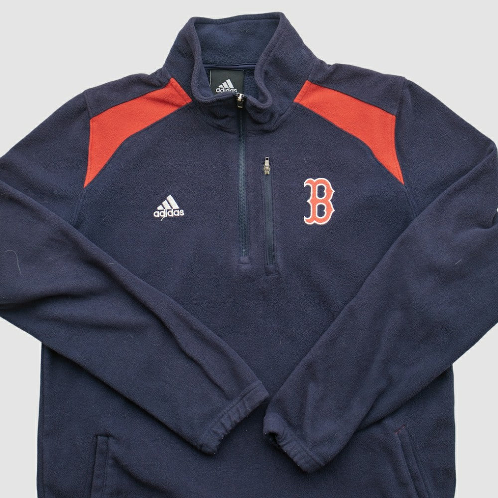 Boston Red Sox Adidas 2010s 1/4 Zip Sweatshirt - Navy - XVintage Sweatshirts