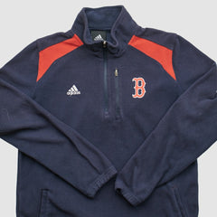 Boston Red Sox Adidas 2010s 1/4 Zip Sweatshirt - Navy - XVintage Sweatshirts