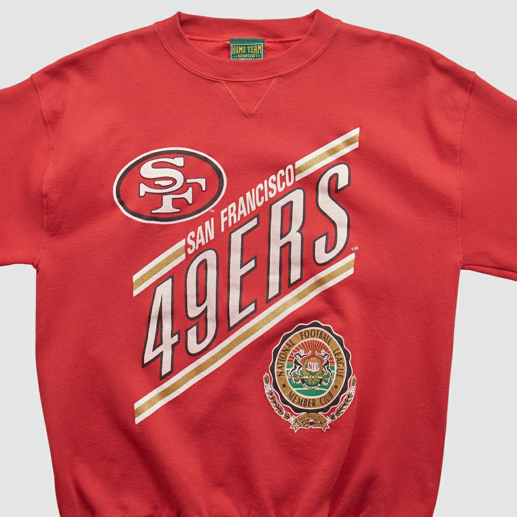 San Francisco 49ers Home Team Advantage 90s Pullover Sweatshirt - Red Pullover