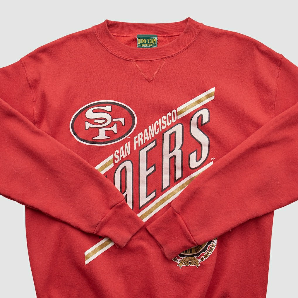 San Francisco 49ers Home Team Advantage 90s Pullover Sweatshirt - Red Pullover