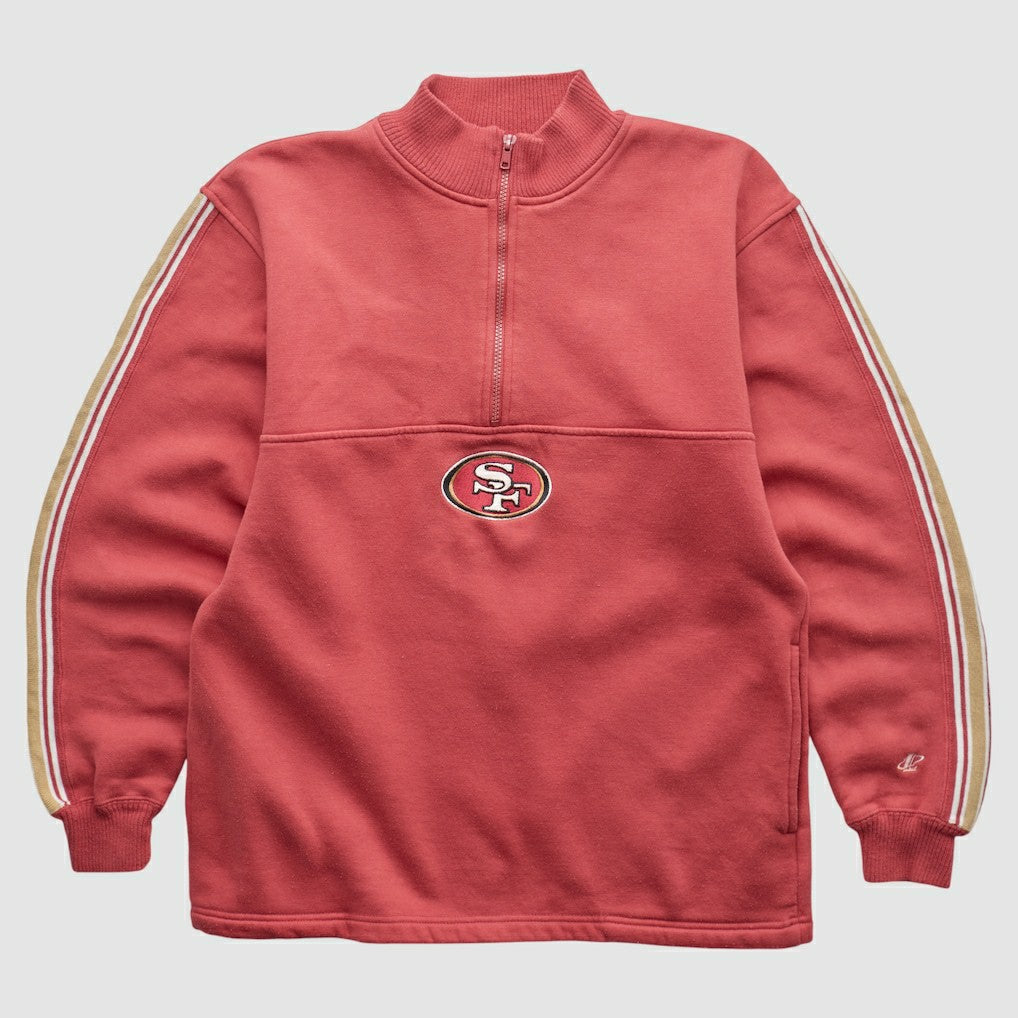 San Francisco 49ers NFL 2000s 1/4 Zip Sweatshirt - Red Sweatshirts