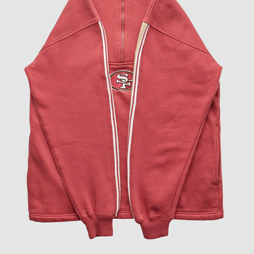 San Francisco 49ers NFL 2000s 1/4 Zip Sweatshirt - Red Sweatshirts