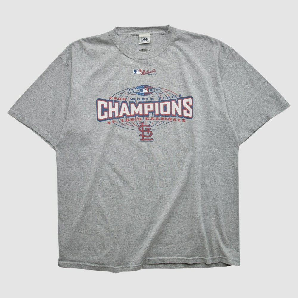 St. Louis Cardinals Lee Apparel 2006 T-shirt - Heather Gray - 2XVintage T-shirts